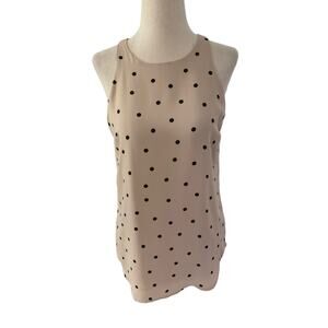 Ann Taylor Light Beige Polka Dot Lined Tank Top Women Size XS | 55-24